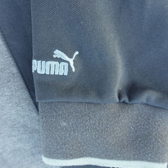 Puma Jacket Mens L Gray Color Block Logo Spell Out Full Zip Track Active Workout - Picture 5 of 9